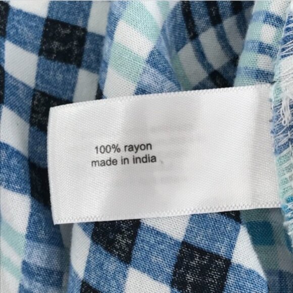 Lane Bryant Button Up Blouse Women's Plus Size 18/20 Blue Plaid Career Rayon - Picture 11 of 13